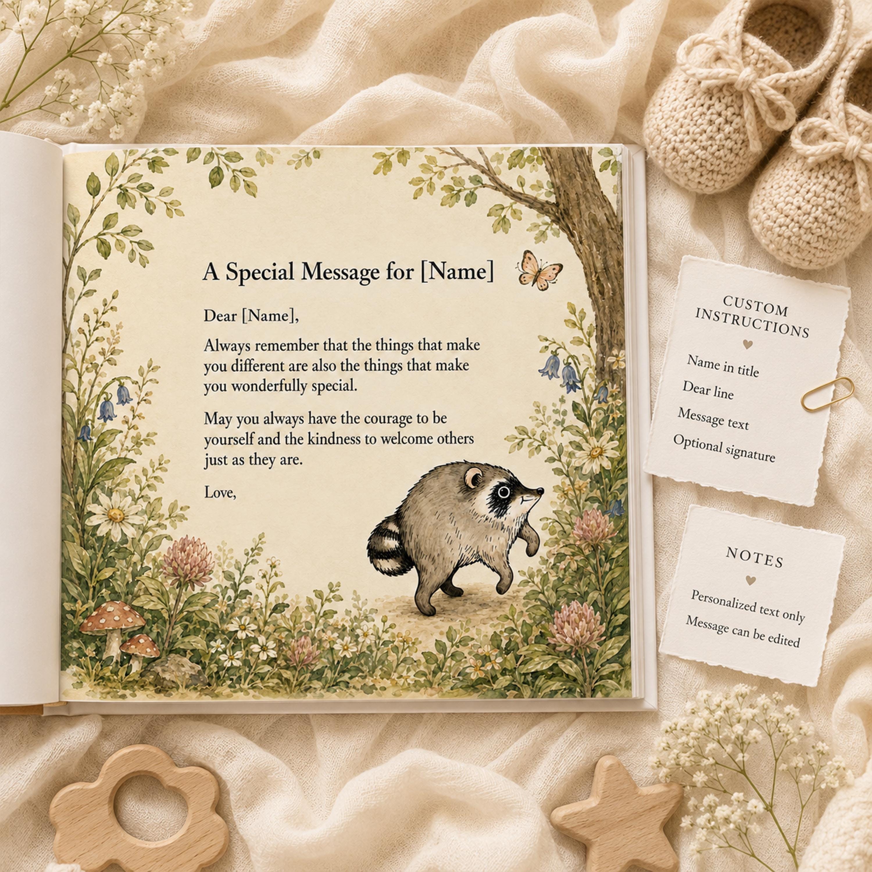 Personalized Jimothy Raccoon Story Book, Seattle Raccoon Children's Book, Woodland Animal Tale, Viral Raccoon Gift, Custom Kids Keepsake