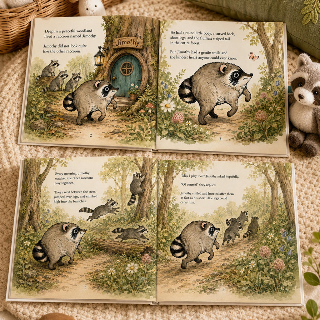 Personalized Jimothy Raccoon Story Book, Seattle Raccoon Children's Book, Woodland Animal Tale, Viral Raccoon Gift, Custom Kids Keepsake