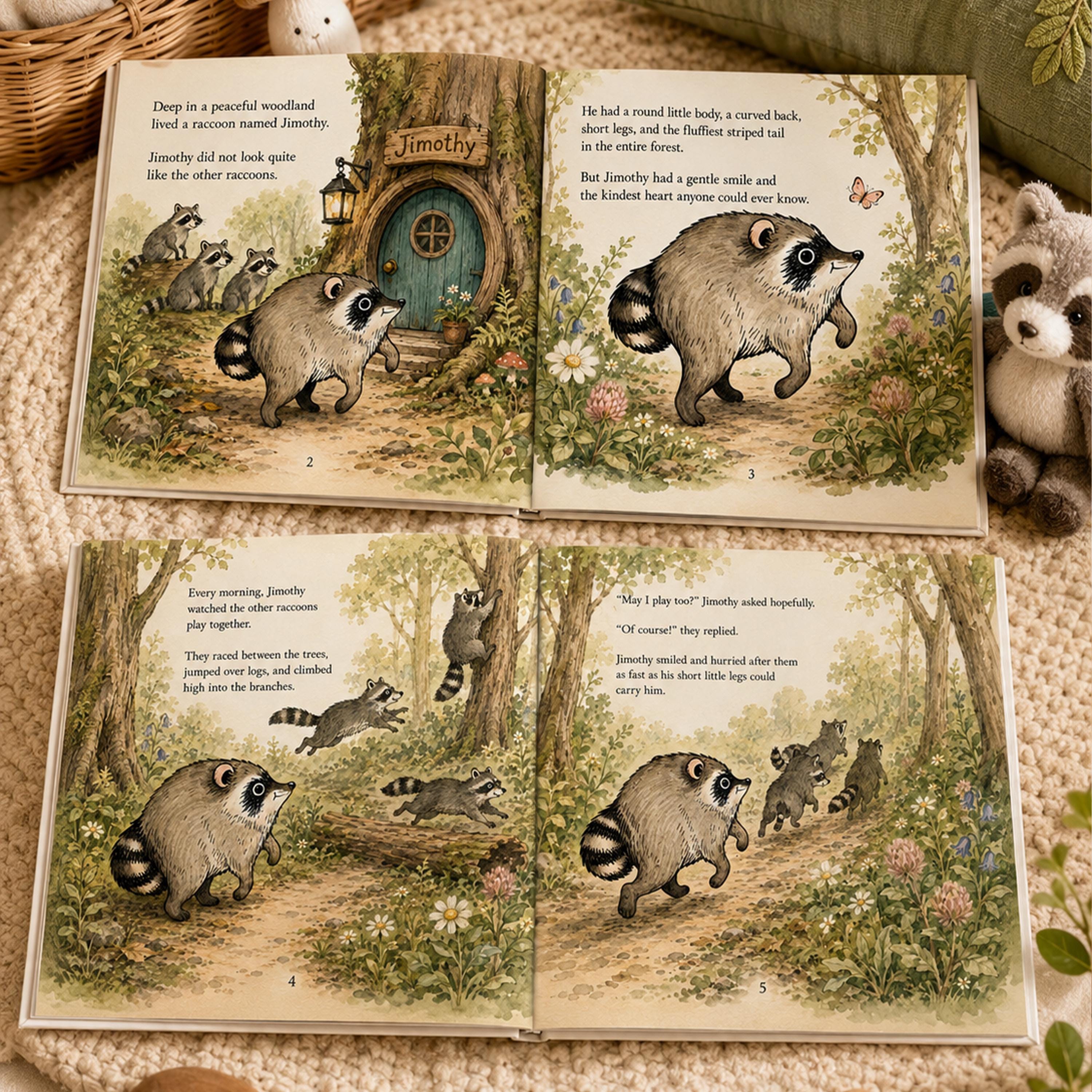 Personalized Jimothy Raccoon Story Book, Seattle Raccoon Children's Book, Woodland Animal Tale, Viral Raccoon Gift, Custom Kids Keepsake